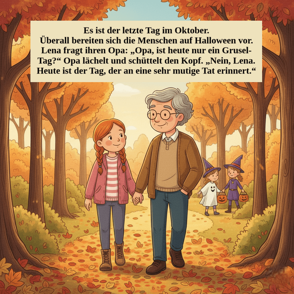 Mädchen mit Opa im Park